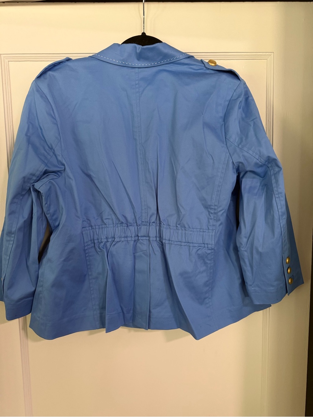 Joan Rivers QVC Vintage Y2K Blue and White Stitched Cotton Blazer Women’s XL - Picture 2 of 10